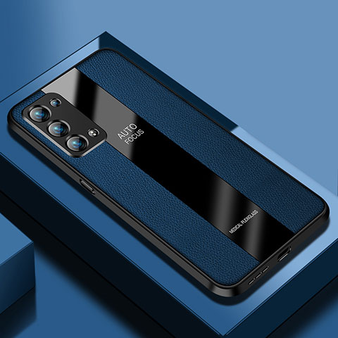 Funda Silicona Goma de Cuero Carcasa S03 para Oppo Reno6 Pro 5G Azul