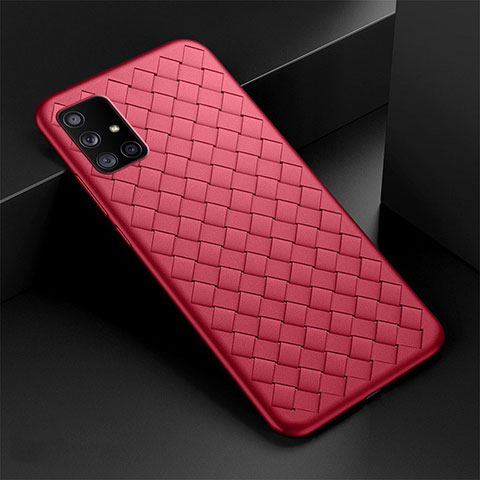 Funda Silicona Goma de Cuero Carcasa S03 para Samsung Galaxy A71 5G Rojo