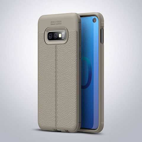 Funda Silicona Goma de Cuero Carcasa S03 para Samsung Galaxy S10e Gris