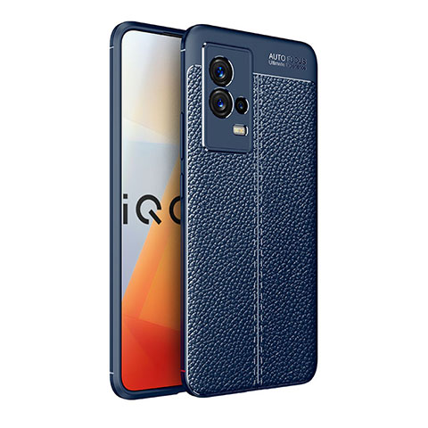 Funda Silicona Goma de Cuero Carcasa S03 para Vivo iQOO 8 Pro 5G Azul