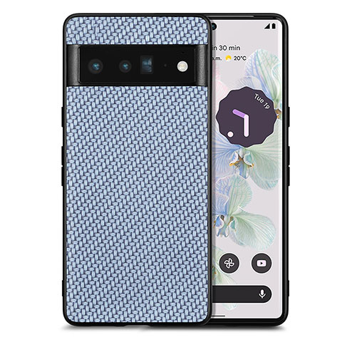 Funda Silicona Goma de Cuero Carcasa S03D para Google Pixel 6 Pro 5G Azul