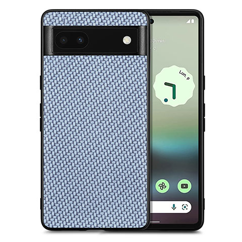 Funda Silicona Goma de Cuero Carcasa S03D para Google Pixel 6a 5G Azul