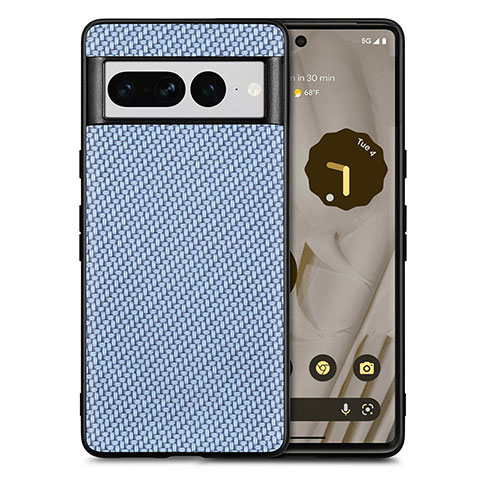 Funda Silicona Goma de Cuero Carcasa S03D para Google Pixel 7 Pro 5G Azul