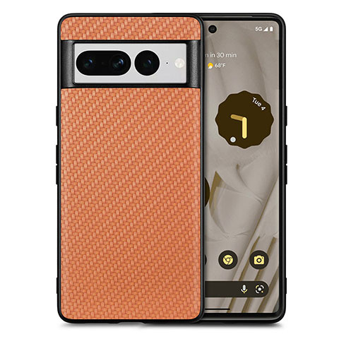 Funda Silicona Goma de Cuero Carcasa S03D para Google Pixel 7 Pro 5G Marron