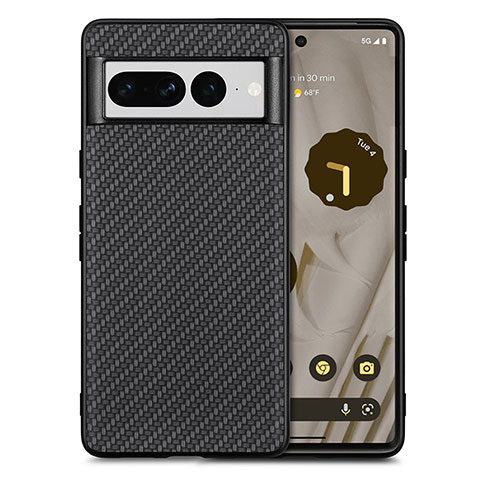 Funda Silicona Goma de Cuero Carcasa S03D para Google Pixel 7 Pro 5G Negro