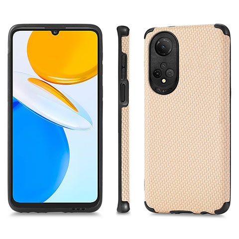 Funda Silicona Goma de Cuero Carcasa S03D para Huawei Honor X7 Oro