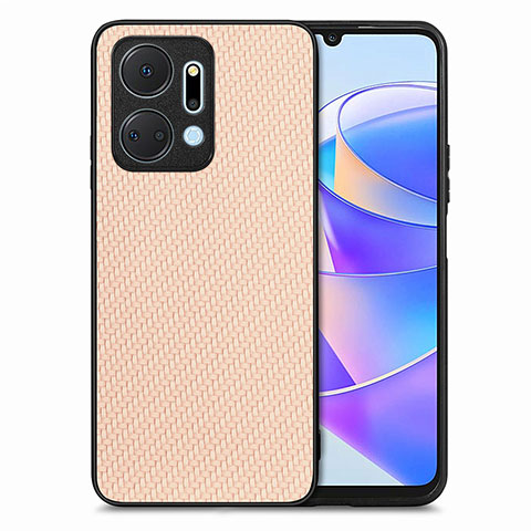 Funda Silicona Goma de Cuero Carcasa S03D para Huawei Honor X7a Oro