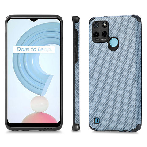 Funda Silicona Goma de Cuero Carcasa S03D para Realme C25Y Azul