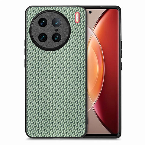 Funda Silicona Goma de Cuero Carcasa S03D para Vivo X90 Pro 5G Verde