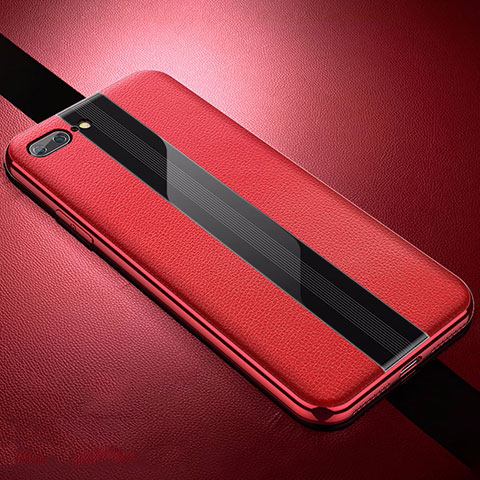 Funda Silicona Goma de Cuero Carcasa S04 para Apple iPhone 7 Plus Rojo