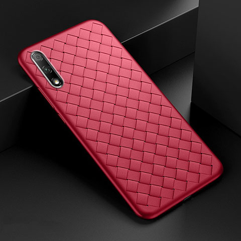 Funda Silicona Goma de Cuero Carcasa S04 para Huawei Honor 9X Rojo