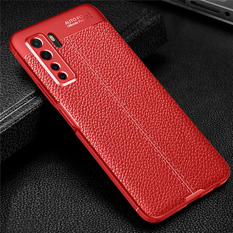 Funda Silicona Goma de Cuero Carcasa S04 para Huawei P40 Lite 5G Rojo