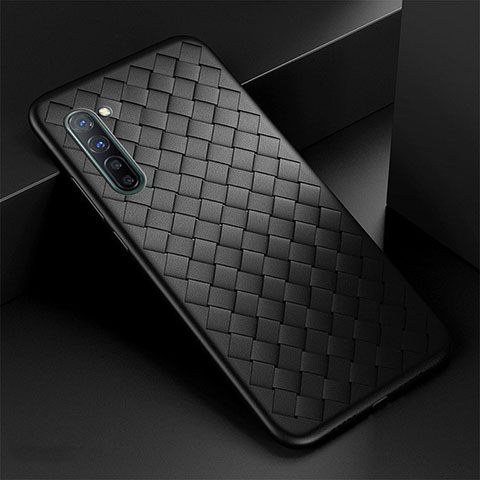 Funda Silicona Goma de Cuero Carcasa S04 para Oppo Find X2 Lite Negro