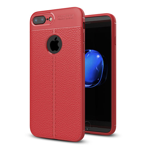 Funda Silicona Goma de Cuero Carcasa S05 para Apple iPhone 8 Plus Rojo