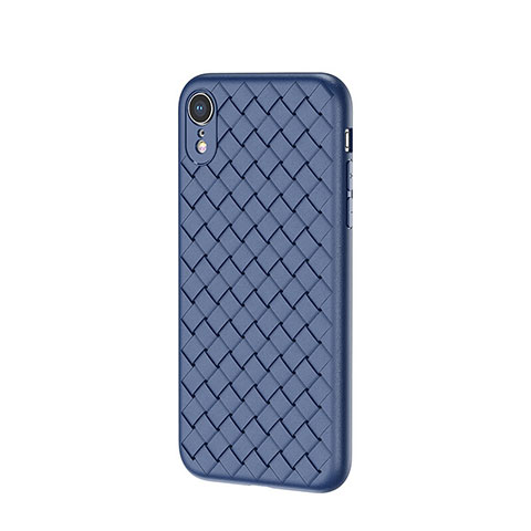 Funda Silicona Goma de Cuero Carcasa S05 para Apple iPhone XR Azul