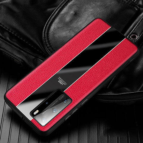 Funda Silicona Goma de Cuero Carcasa S05 para Huawei P40 Pro Rojo