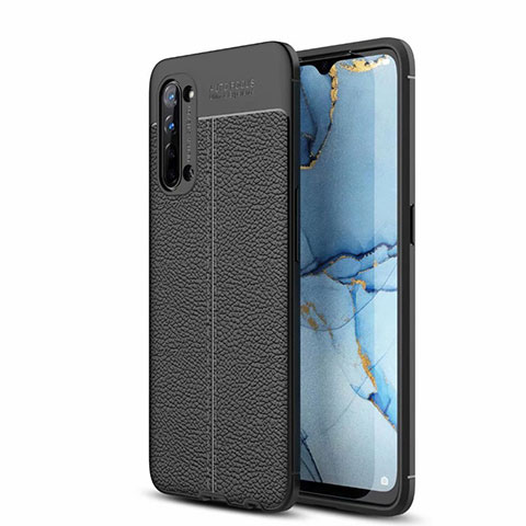 Funda Silicona Goma de Cuero Carcasa S05 para Oppo Reno3 Negro