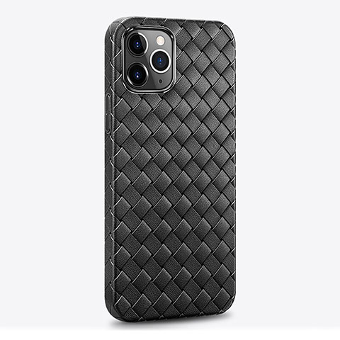 Funda Silicona Goma de Cuero Carcasa S06 para Apple iPhone 14 Pro Max Negro