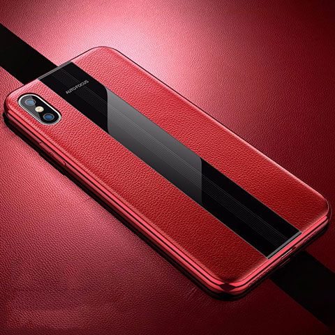 Funda Silicona Goma de Cuero Carcasa S06 para Apple iPhone Xs Rojo