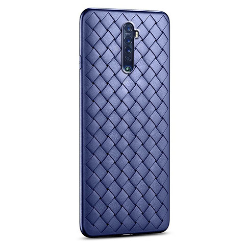 Funda Silicona Goma de Cuero Carcasa S06 para Oppo Reno2 Azul