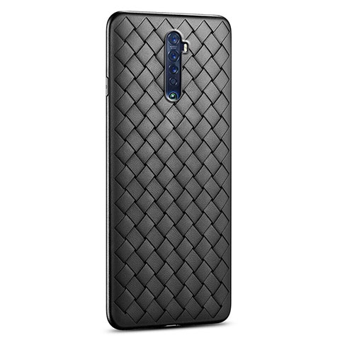 Funda Silicona Goma de Cuero Carcasa S06 para Oppo Reno2 Negro