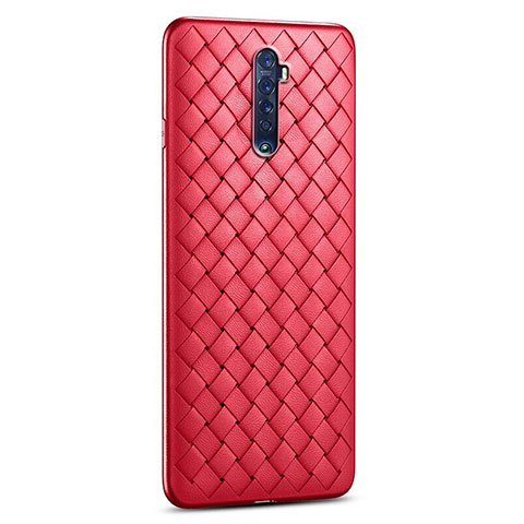 Funda Silicona Goma de Cuero Carcasa S06 para Oppo Reno2 Rojo