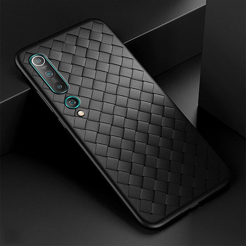 Funda Silicona Goma de Cuero Carcasa S06 para Xiaomi Mi 10 Negro