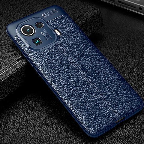 Funda Silicona Goma de Cuero Carcasa S06 para Xiaomi Mi 11 Pro 5G Azul