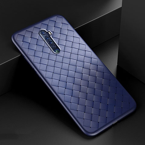 Funda Silicona Goma de Cuero Carcasa S07 para Oppo Reno2 Azul