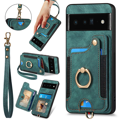 Funda Silicona Goma de Cuero Carcasa SD1 para Google Pixel 6 Pro 5G Verde