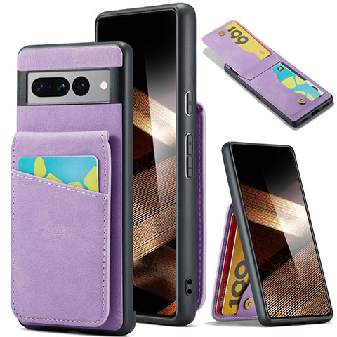 Funda Silicona Goma de Cuero Carcasa SD1 para Google Pixel 7 Pro 5G Purpura Claro