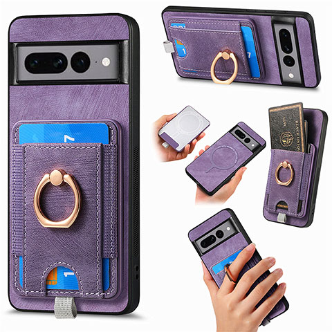 Funda Silicona Goma de Cuero Carcasa SD1 para Google Pixel 7 Pro 5G Purpura Claro