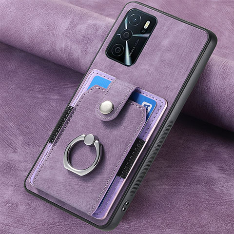 Funda Silicona Goma de Cuero Carcasa SD1 para Oppo A16 Purpura Claro