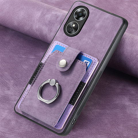 Funda Silicona Goma de Cuero Carcasa SD1 para Oppo A17 Purpura Claro