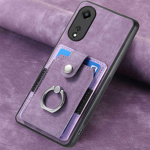 Funda Silicona Goma de Cuero Carcasa SD1 para Oppo A58 5G Purpura Claro