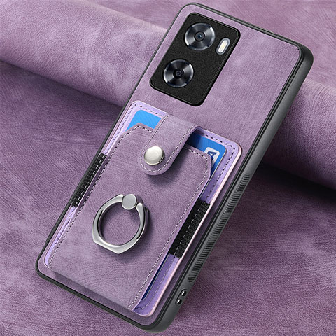 Funda Silicona Goma de Cuero Carcasa SD1 para Oppo A77s Purpura Claro