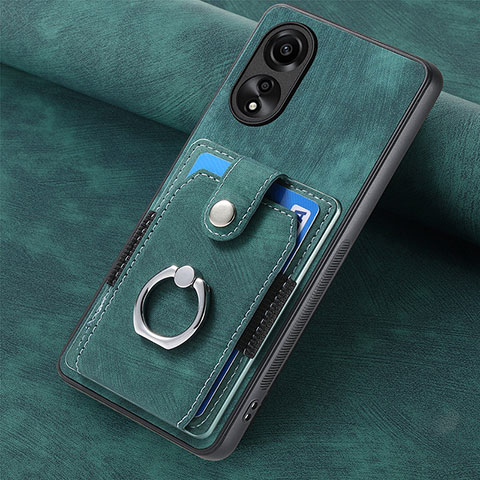 Funda Silicona Goma de Cuero Carcasa SD1 para Oppo A78 4G Verde