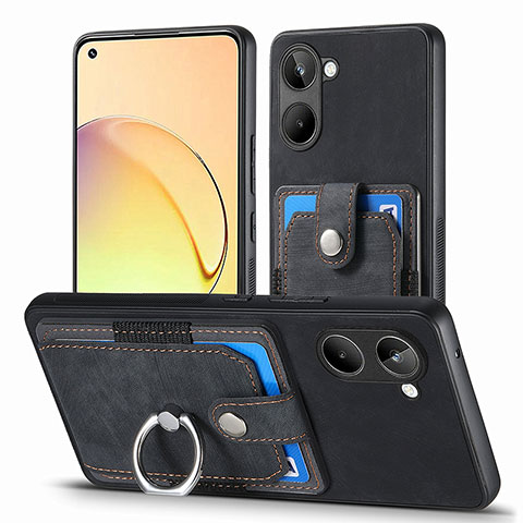 Funda Silicona Goma de Cuero Carcasa SD1 para Realme 10 4G Negro