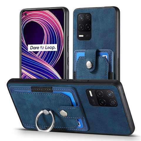 Funda Silicona Goma de Cuero Carcasa SD1 para Realme 8 5G Azul