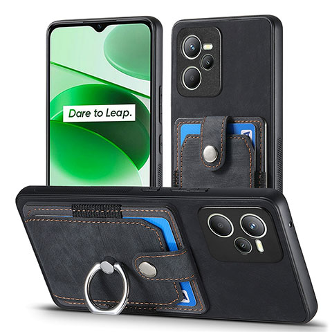 Funda Silicona Goma de Cuero Carcasa SD1 para Realme C35 Negro