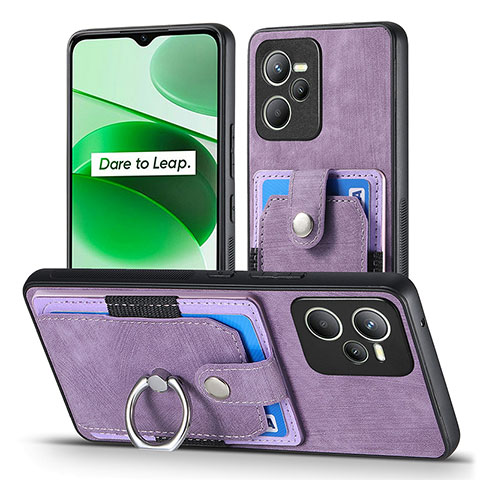 Funda Silicona Goma de Cuero Carcasa SD1 para Realme C35 Purpura Claro