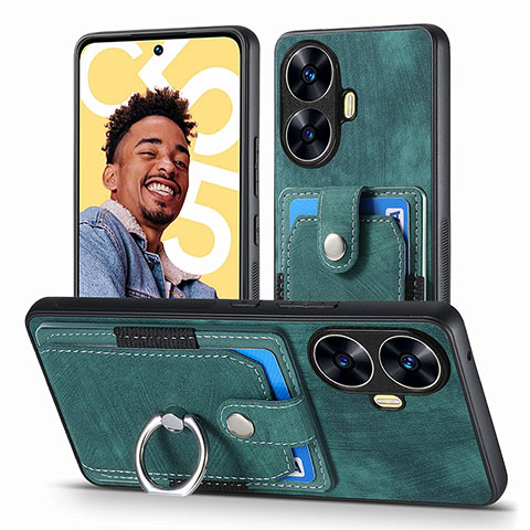 Funda Silicona Goma de Cuero Carcasa SD1 para Realme Narzo N55 Verde