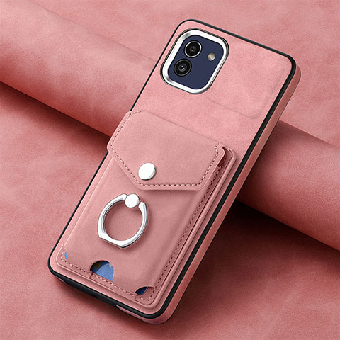 Funda Silicona Goma de Cuero Carcasa SD1 para Samsung Galaxy A03 Oro Rosa