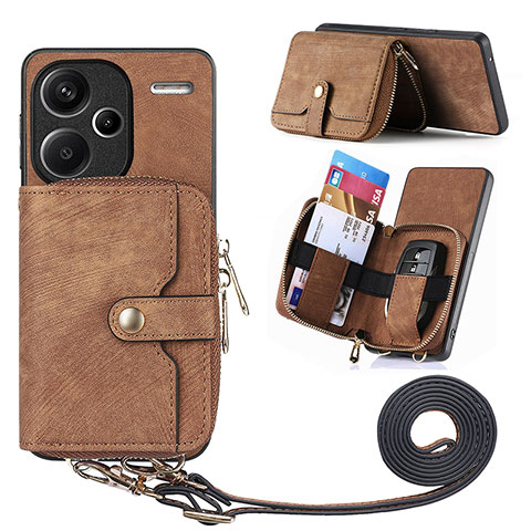 Funda Silicona Goma de Cuero Carcasa SD1 para Xiaomi Redmi Note 13 Pro+ Plus 5G Marron