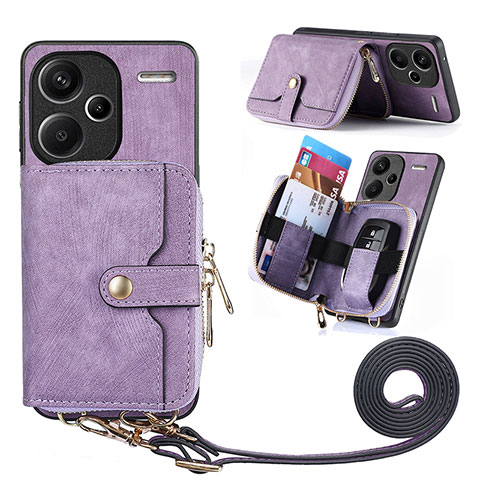 Funda Silicona Goma de Cuero Carcasa SD1 para Xiaomi Redmi Note 13 Pro+ Plus 5G Purpura Claro