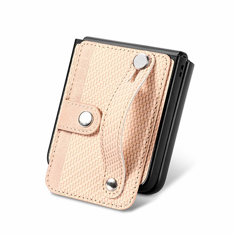 Funda Silicona Goma de Cuero Carcasa SD10 para Motorola Moto Razr 40 5G Oro