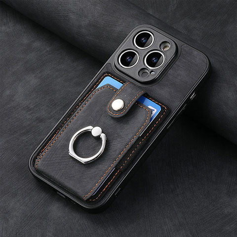 Funda Silicona Goma de Cuero Carcasa SD11 para Apple iPhone 13 Pro Max Negro