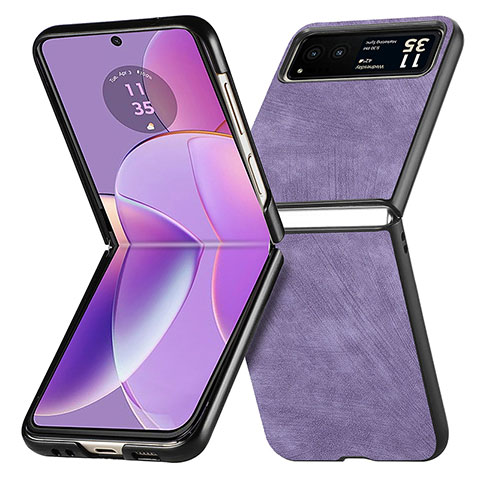 Funda Silicona Goma de Cuero Carcasa SD11 para Motorola Moto Razr 40 5G Purpura Claro