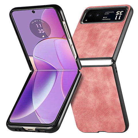 Funda Silicona Goma de Cuero Carcasa SD11 para Motorola Moto Razr 40 5G Rosa