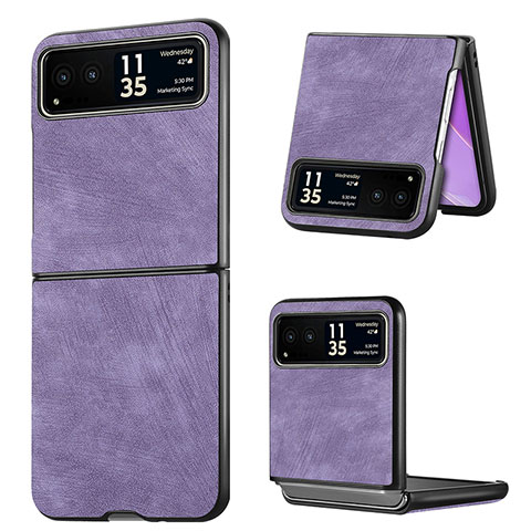 Funda Silicona Goma de Cuero Carcasa SD11 para Motorola Moto Razr 40 Ultra 5G Purpura Claro